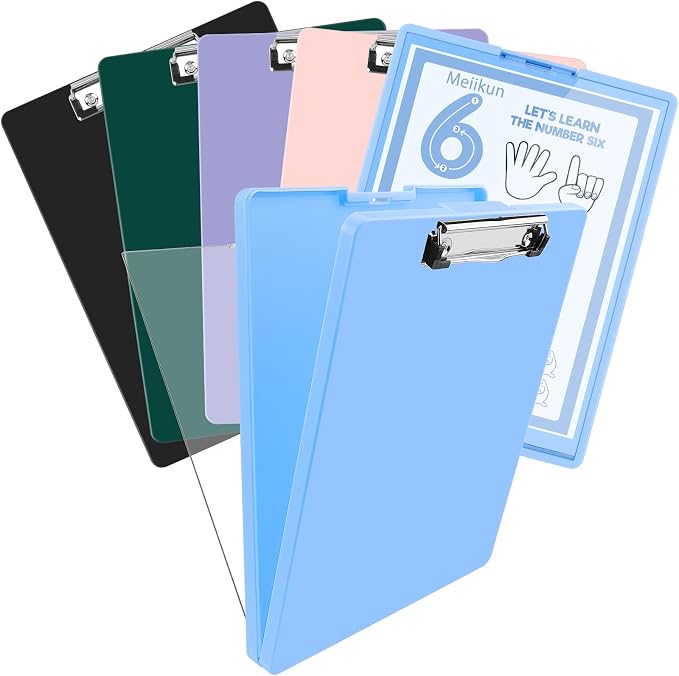 Meiikun Clipboard with Storage, Plastic Clip Boards 8.5x11 Folder with Clear by Meiikun