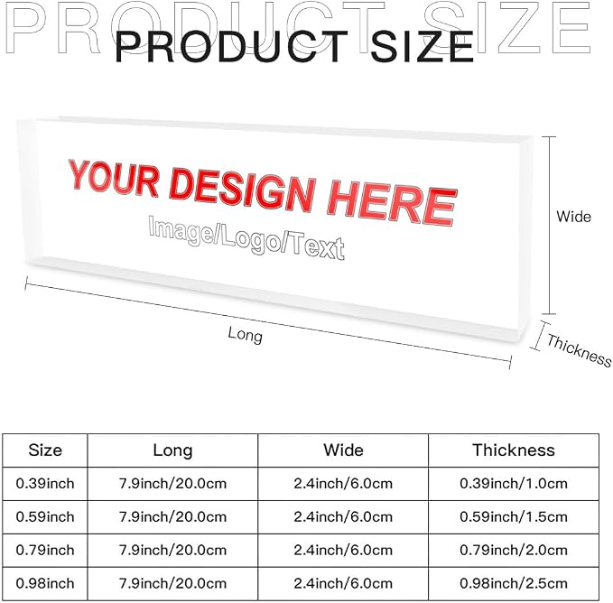 Custom Name Plate for Desk Personalized Acrylic Blocks Customizable Logo Name - Image 3