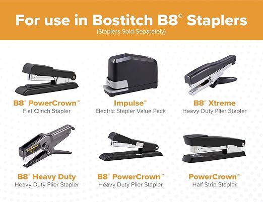 Bostitch Office B8 PowerCrown 0.25 Inch Staples, 000 Staples - Image 3