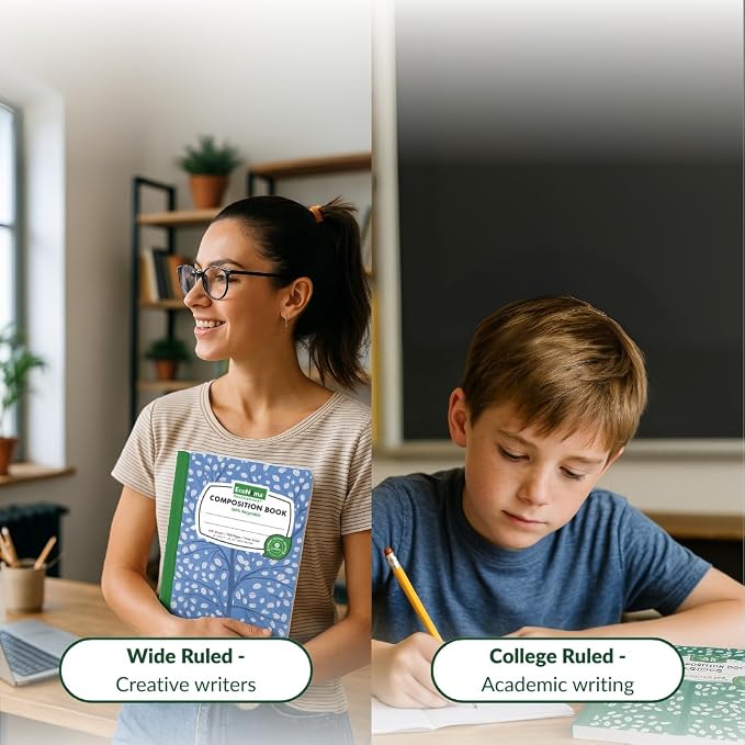 Composition Notebooks Pack of 10 Wide Ruled 200 Pages 9.75"x7.5" Back to School - Image 5