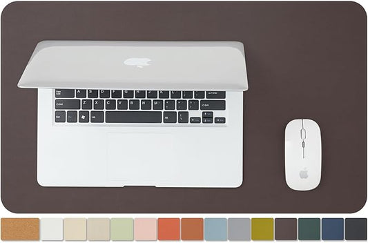 Cork Desk Mat - Small Dual-Sided Desk Pad for Office and Home - Desk Organization and Accessories - Ideal for Large Mouse Pad and Small Desk Mats on Top of Desks(Coffee,23.6"x 13.8")-DeskLoop Office