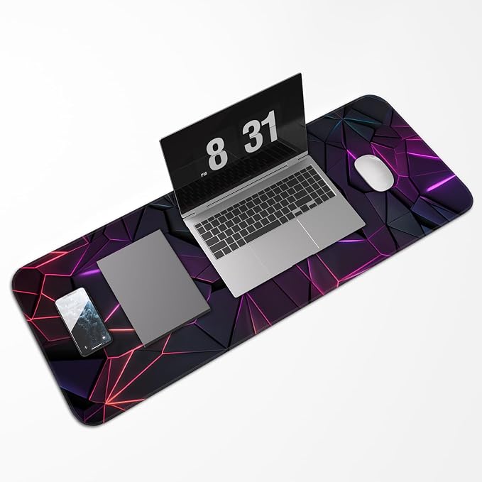 Stylish Geometric Design Gaming Mouse pad, Non-Slip Rubber Base, Stitched Edges - Image 5