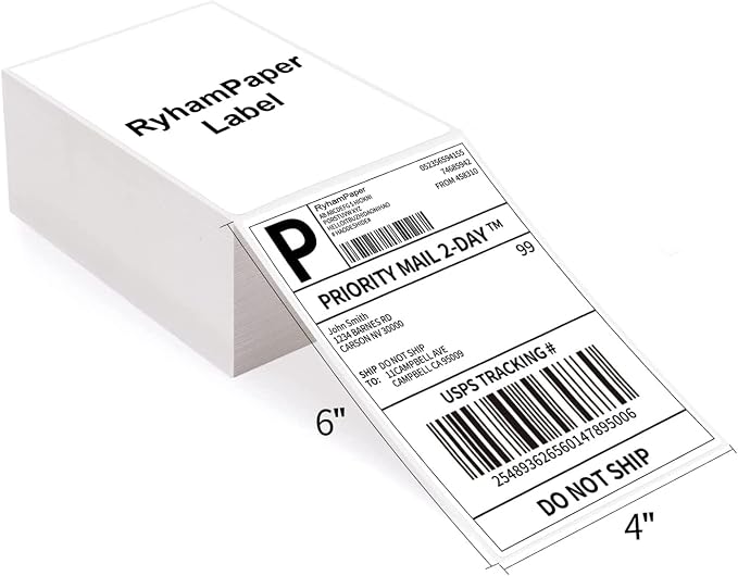 RyhamPaper 4" x 6" Fanfold Direct Thermal Labels - Image 2