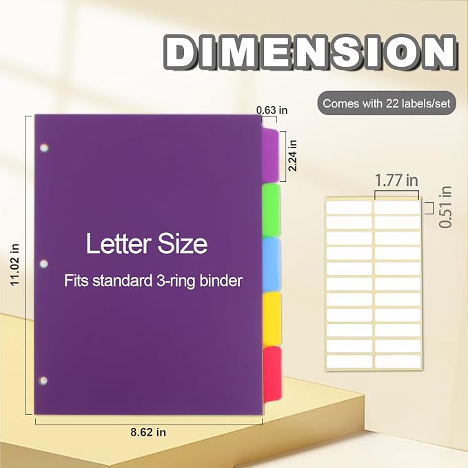 3 Sets Colorful Binder Dividers - Image 2