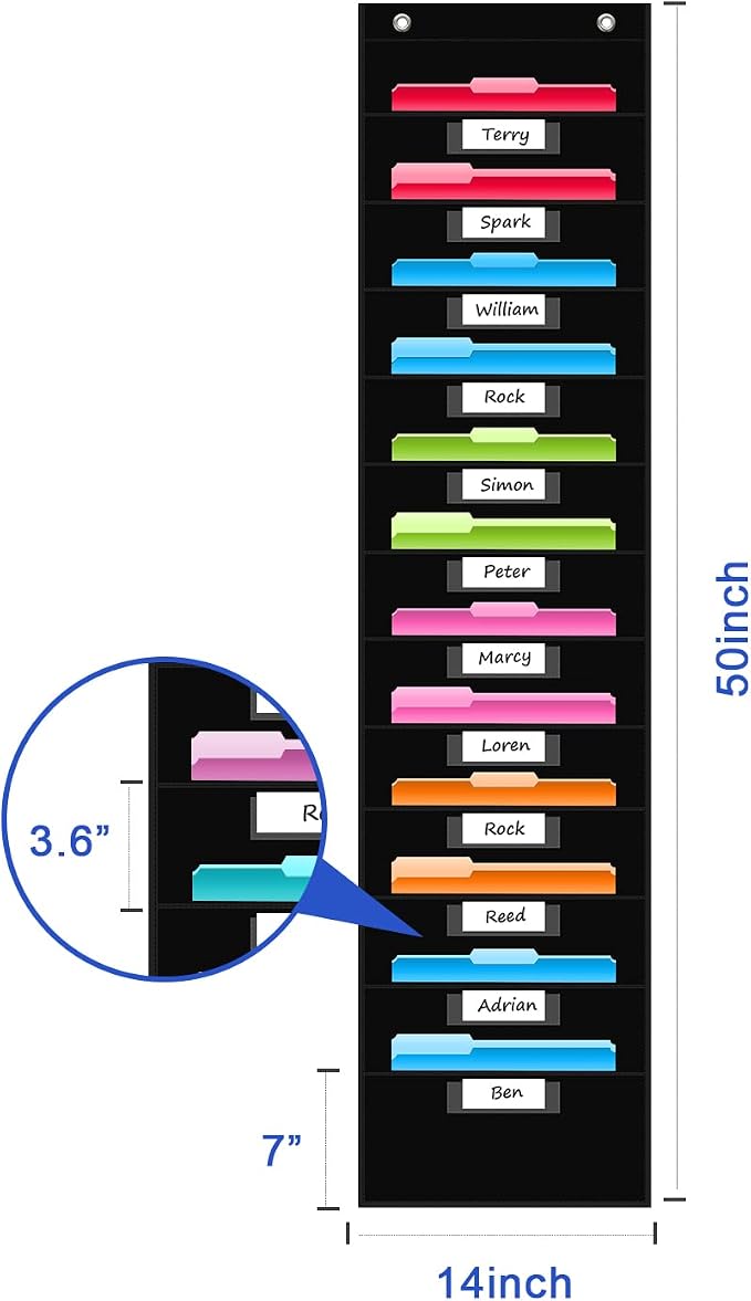 REGELETO 12 Pockets File Storage Pocket Chart - Image 2