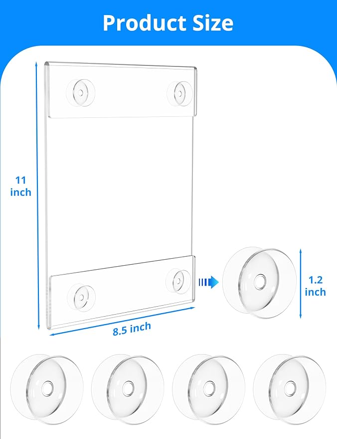 NIUBEE Acrylic Window Sign Holder:Glass Door Sign Holder - Image 3