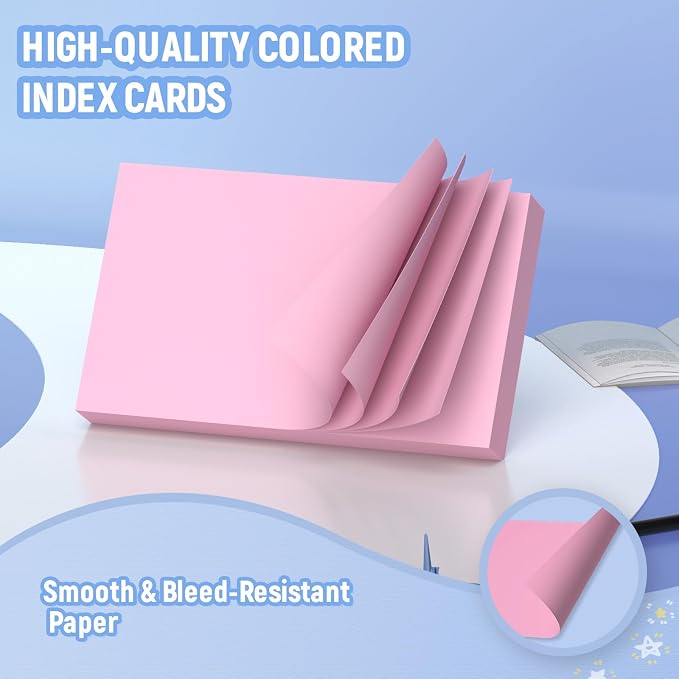 Colored Index Cards 3x5, Double-Sided Blank Flashcards, 6 Colors Note Cards 3 x - Image 4