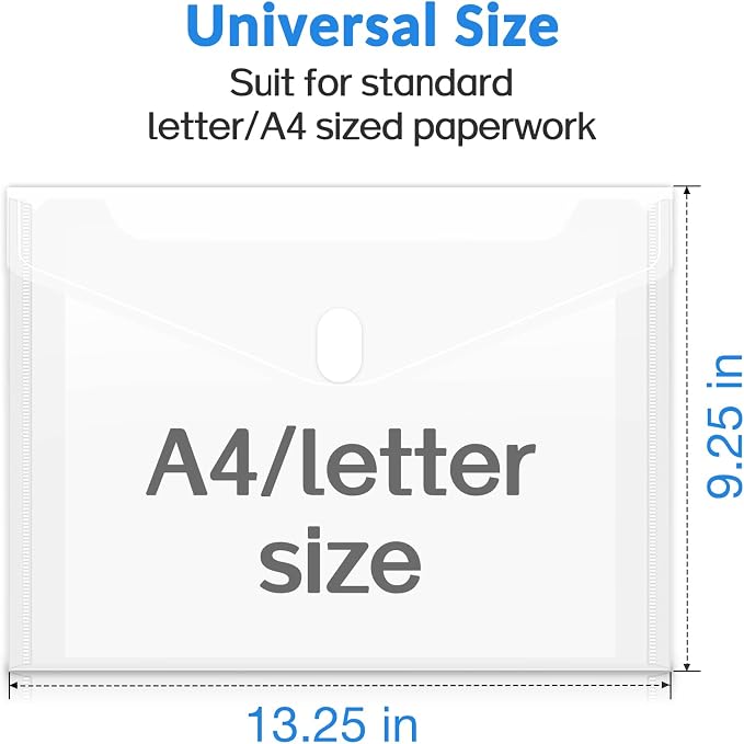 Sooez 6 Pack Plastic Envelopes File Folders, Rainforced Clear Folder Important - Image 6