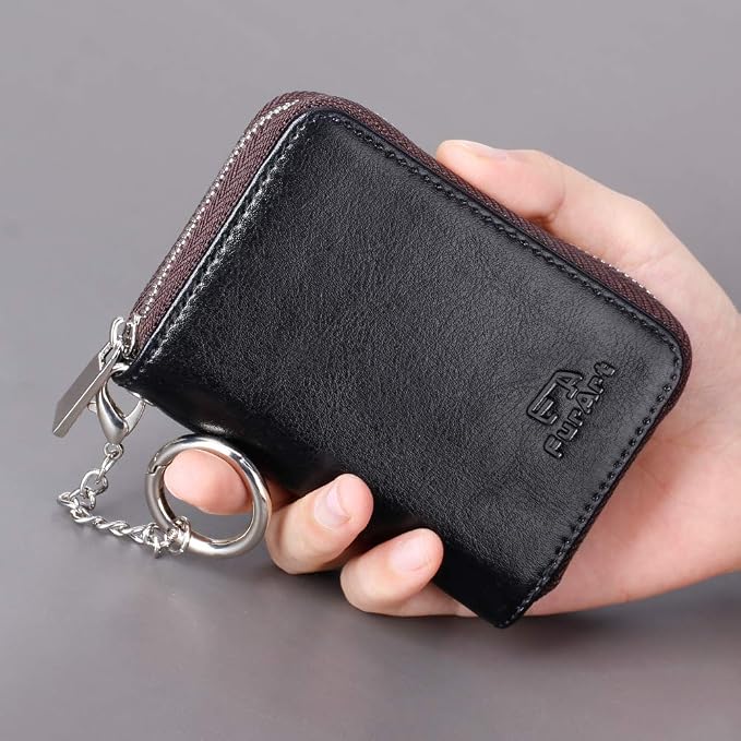 FurArt Zipper Wallet Women, RFID Blocking Credit Card Wallet, Business Card - Image 4