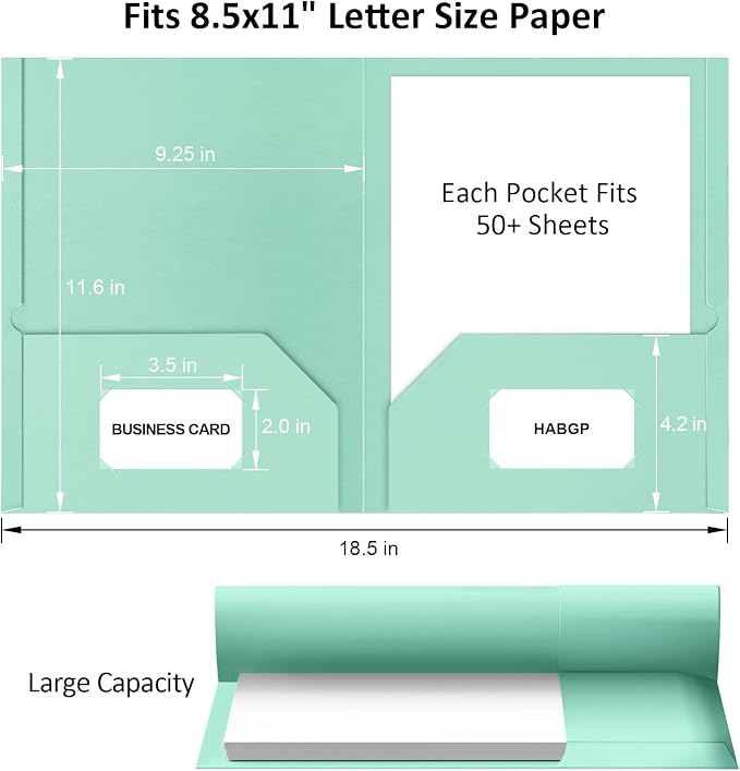 HABGP Paper Folders with Pockets, 5 Color Heavy Duty Two Pocket Folder with - Image 5