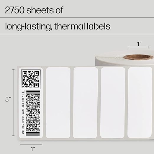 NEW HP WORKSOLUTIONS HPKER3X1PK2 3X1 LABEL 2 ROLLS OF 1375 (2750 SHEETS)-DeskLoop Office