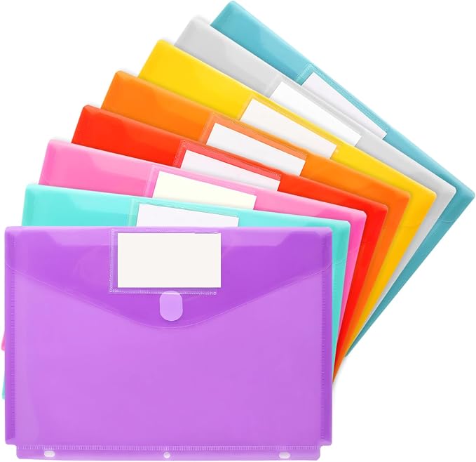Azureal 8 Pack Binder Organizer, Plastic Binder Pockets by Unknown