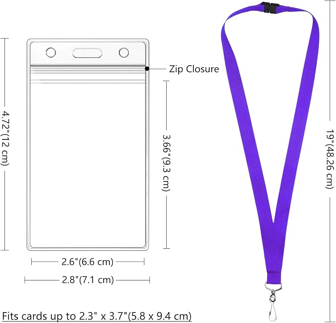 48-Pack Purple Breakaway Lanyards - Image 3