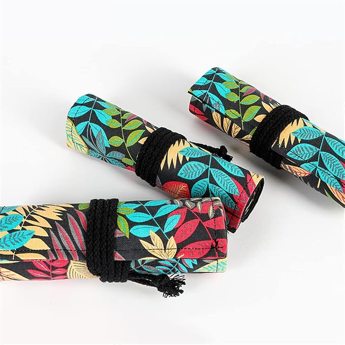 DIYOMR 24/36/72 Slots Pencil Wrap Pencil Rolls, Artist Colored Pencils Roll Up - Image 7