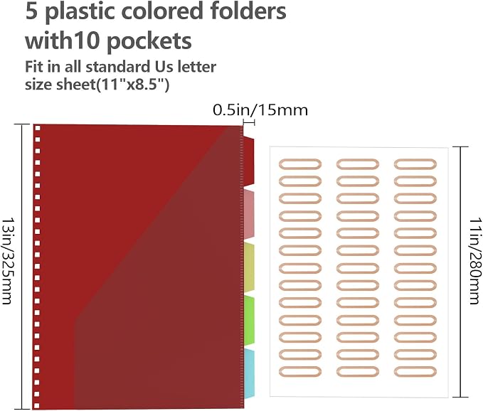 Clipboard Folio with Notepad for Letter Size, 5 Extra Folders with Storage 10 - Image 5