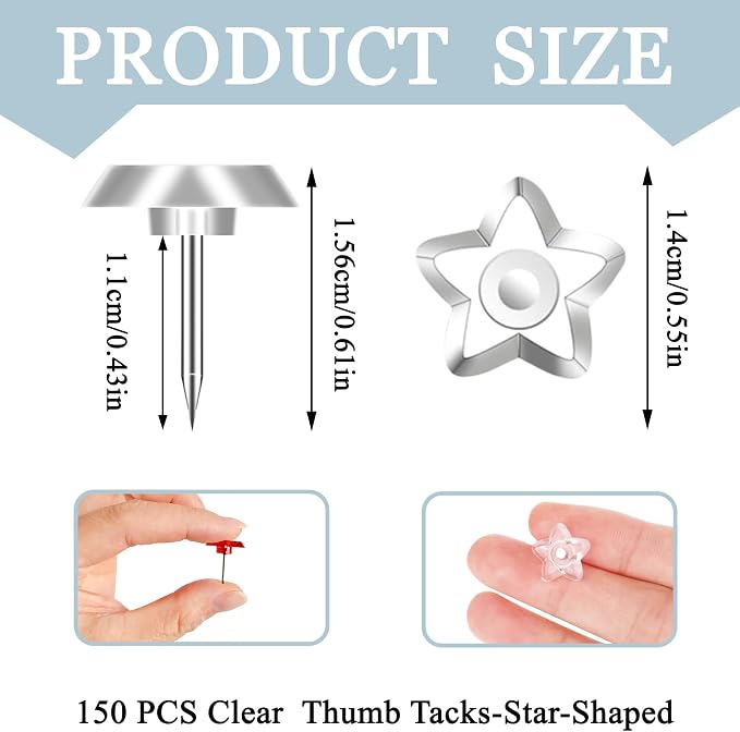 150PCS Clear Multiple Colors Push Pins, Straight Pins, Bulletin Board Thumb - Image 4