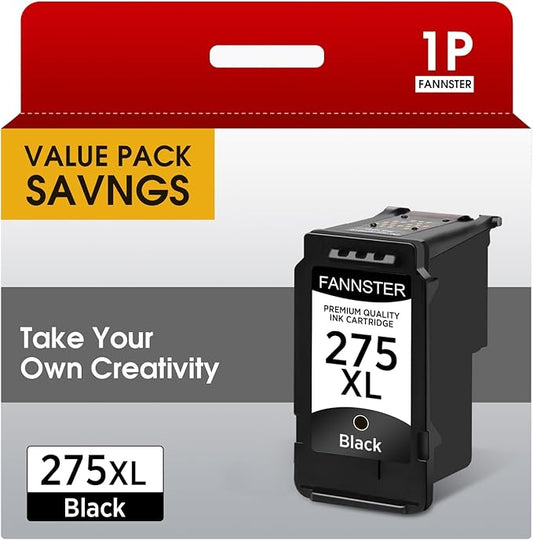 275XL Black Remanufactured Ink Cartridge Replacement for Canon 275 PG275 PG-275 XL PG-275XL PGI275 XL Black BK 1-Pack Replacement for Canon PIXMA TS3500 TS3522 TR4720 TR4700 TR4722 TS3720 Printer-DeskLoop Office