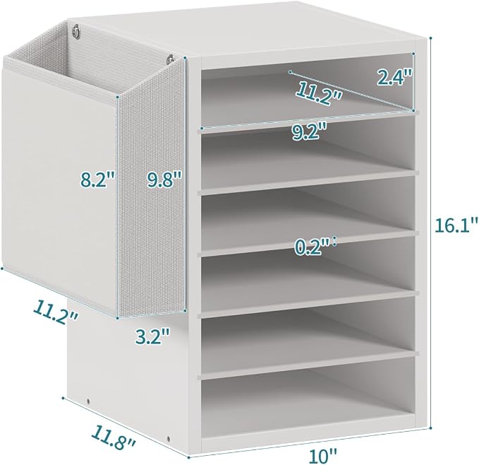 Unionly, 6 Tier Adjustable Countertop Mail Sorter, Mailboxes - Image 5