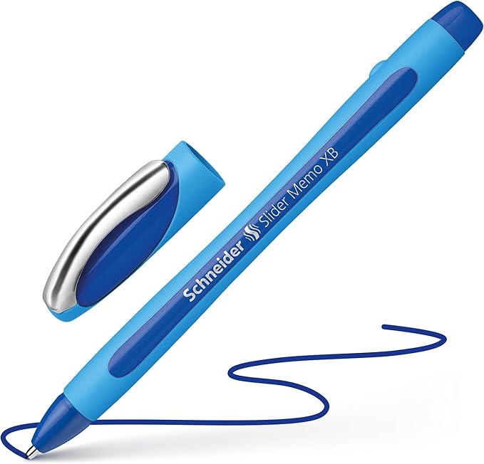 Schneider Slider Memo XB Ballpoint Pen, 1.4 mm, Light Blue Barrel, Box of 10 - Image 5
