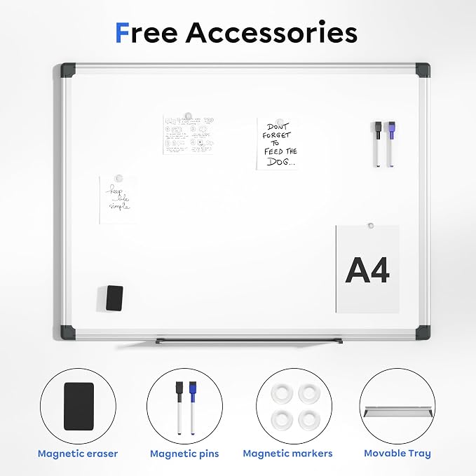 VUSIGN Magnetic Whiteboard 48" x 36", Large Dry Erase Board - Image 3