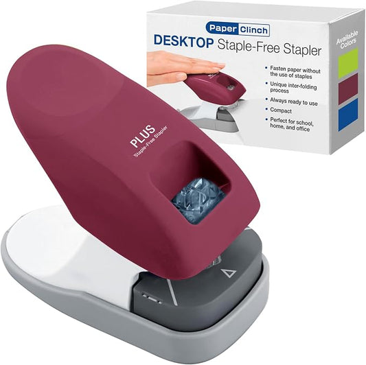 Plus Paper Clinch Desktop Staple-Free Stapler by Plus