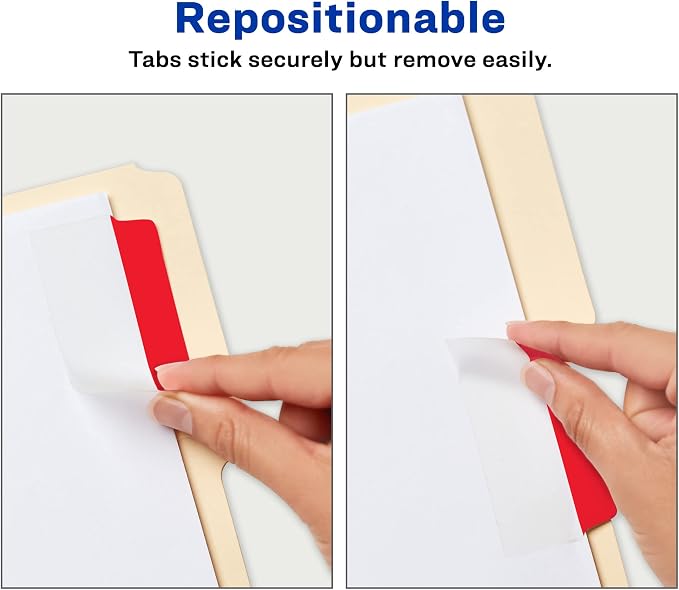 Avery Filing Ultra Tabs, 2-Side Writable, 24 Repositionable File Tabs - Image 2