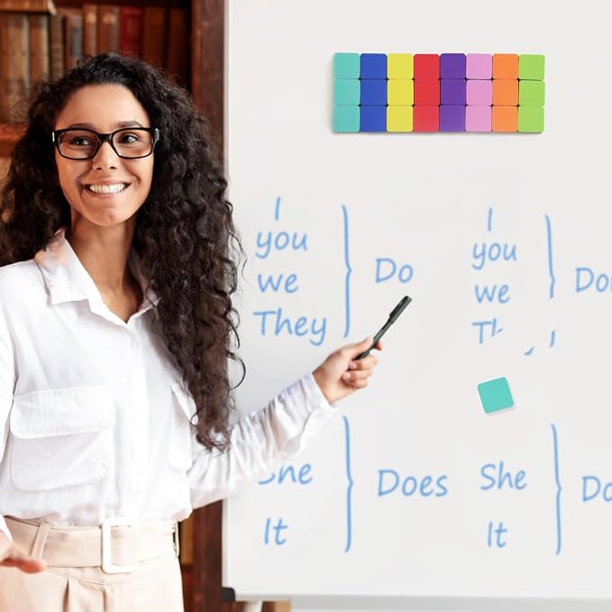 24 Pack Square Magnetic Whiteboard Erasers, Mini Dry Erase Board Erasers - Image 7