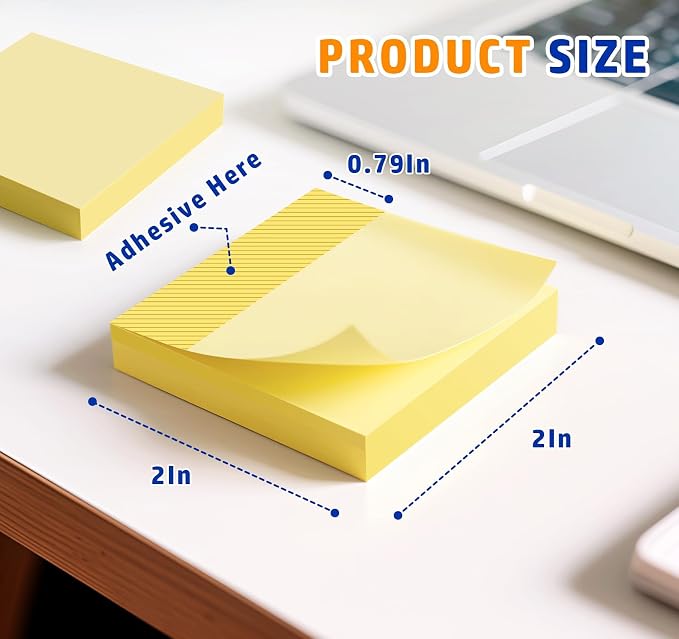 Small Sticky Notes 2X 2 in, 100 Sheets/Pads, 2X Sticking Powerx, 24 Pack Mini - Image 3