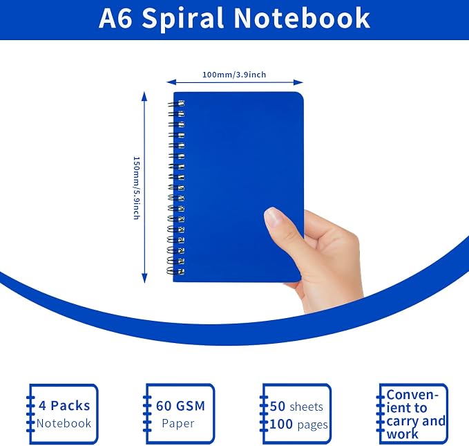 YiHenTiezz 8Pack Beige Small Spiral Notebook 4.2"x 6.1" Pocket Notepad | small - Image 3