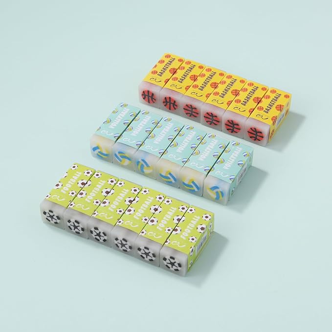 18 Pack Kawaii Ball Erasers for Kids, Colorful Jelly Erasers for School Supplies and Art Projects-DeskLoop Office