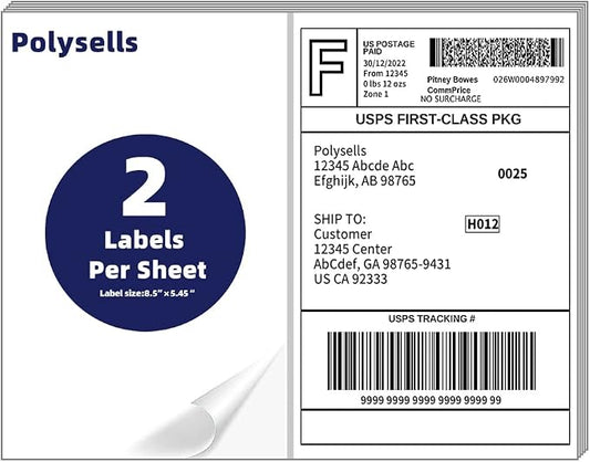 POLYSELLS Self Adhesive Address Shipping Labels by POLYSELLS