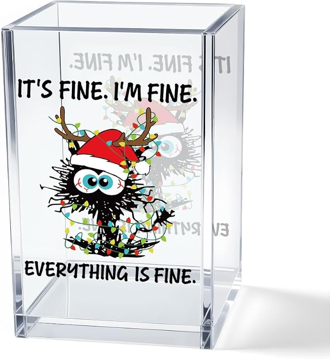 Vgrti It's Fine I'm Fine Acrylic Cosmetic Pencil Pen Holder Cup, Funny Black by Unknown