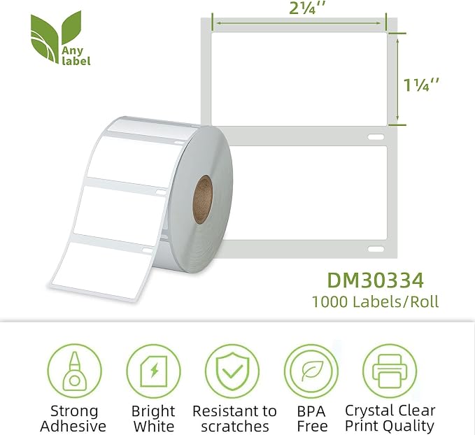 Compatible 2-1/4" x 1-1/4" Direct Thermal Labels Replacement - Image 2