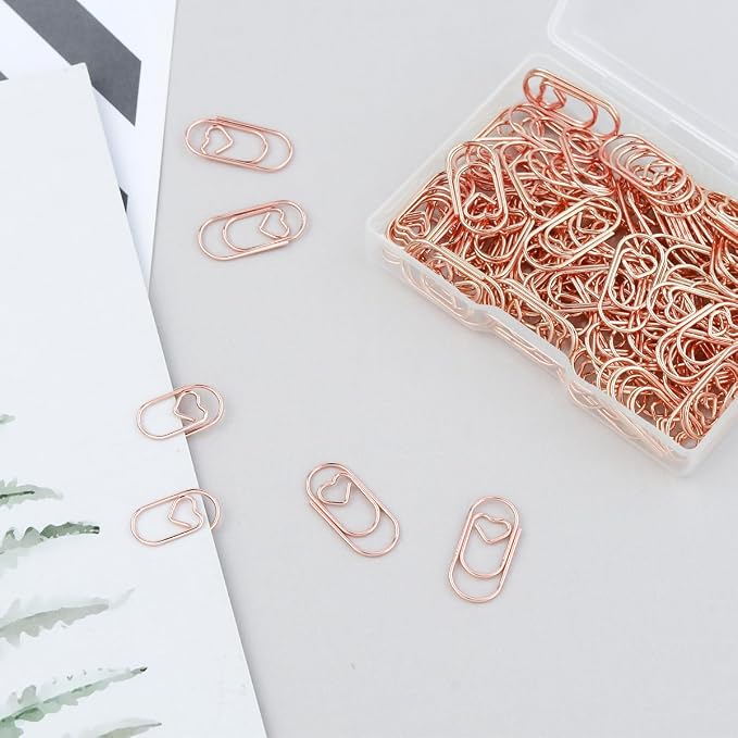 100 Pcs Love Heart Shaped Paper Clips, 0.78inch Cute Mini Paperclips - Image 2
