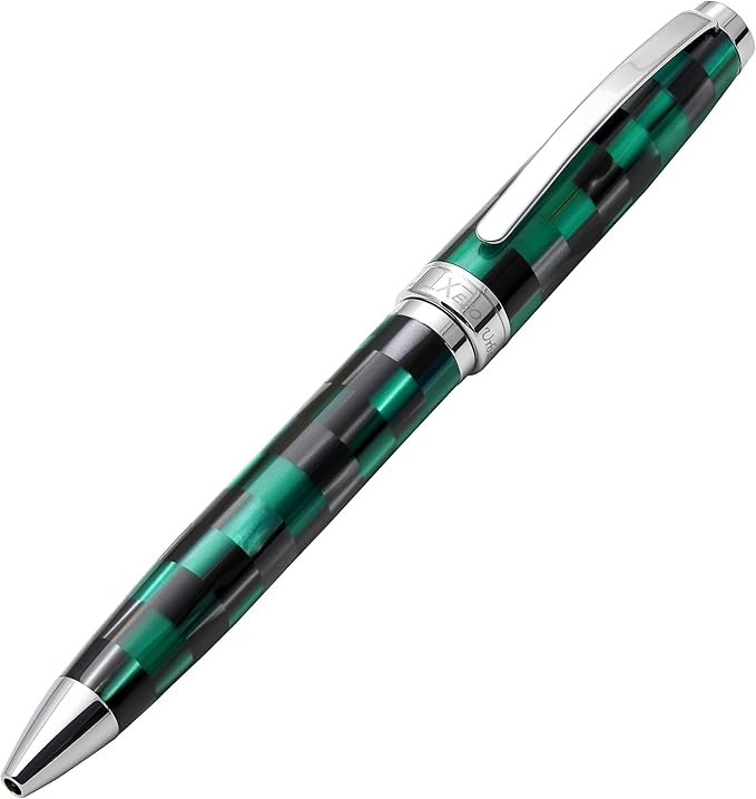 Xezo Urbanite II Twist Action Ballpoint Pen, Medium Point. Ocean Teal and Black Color with Chrome Plating. Handcrafted, Limited Edition, Serialized-DeskLoop Office