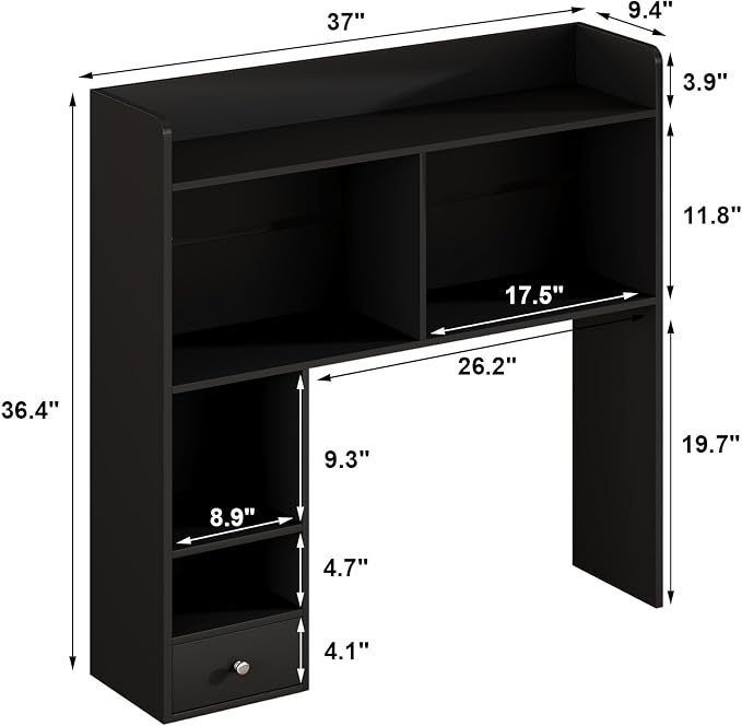 ChooChoo Desktop Bookshelf, 36.4" Tall Countertop Desk Hutch - Image 2