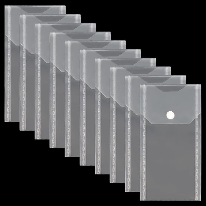 Plastic Envelopes 10 Pack Poly Envelopes Hook Loop Closure, Receipt Stickers by Unknown