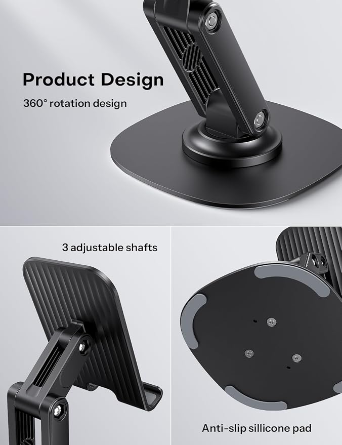 OMOTON Cell Phone Stand for Desk, 2 Pack Adjustable Foldable Phone Holder - Image 7