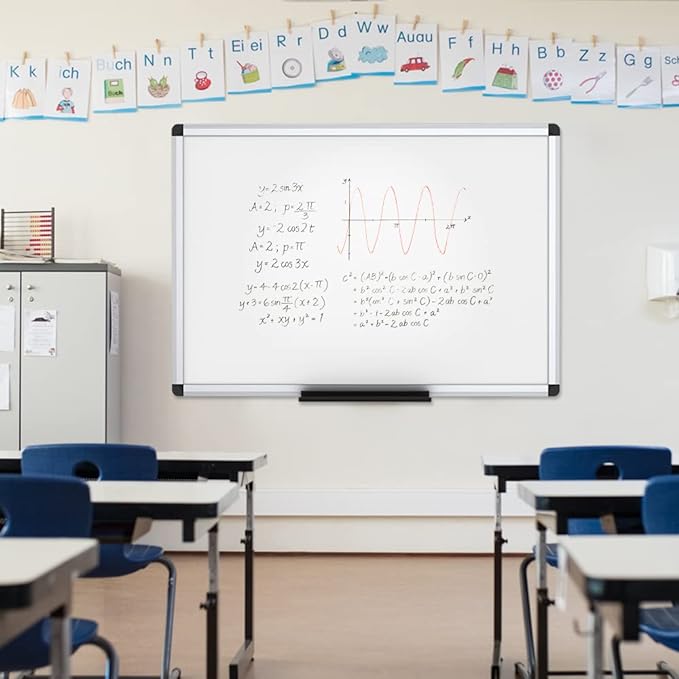 VIZ-PRO Dry Erase Board/Magnetic White Board, 48 X 32 Inches - Image 6