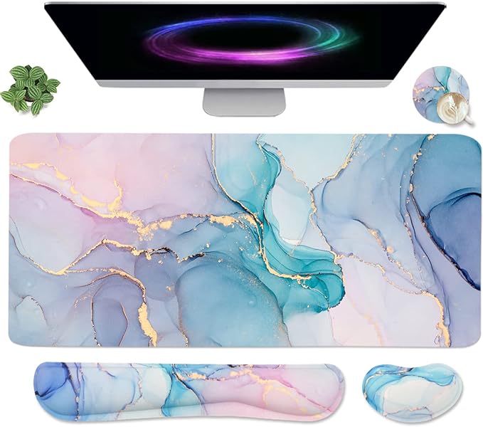 4-in-1 Large Gaming Mouse Pad, Keyboard Wrist Rest Pad & Wrist Support Mousepad by WBWEIRDBEAST