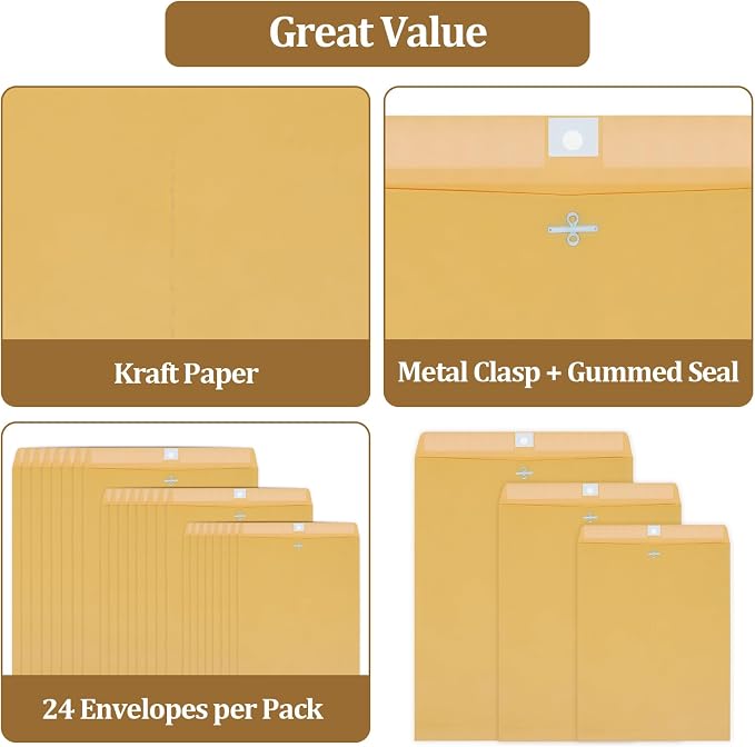 3 Sizes Clasp Envelopes Security Mailing Envelopes - Image 4
