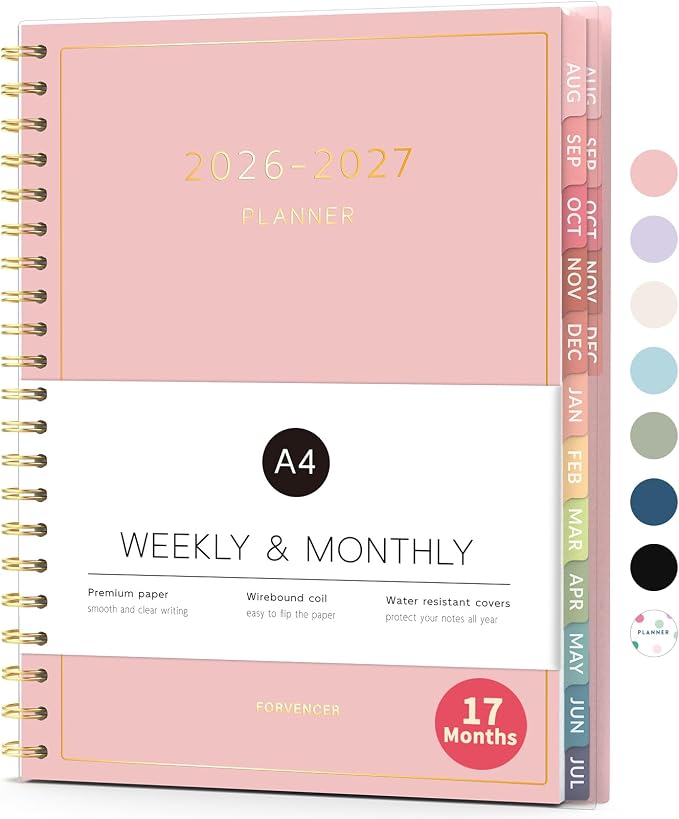Aug 2026 - Dec 2027 Planner, Forvencer 17 Month Academic Planner 2026-2027 by Forvencer