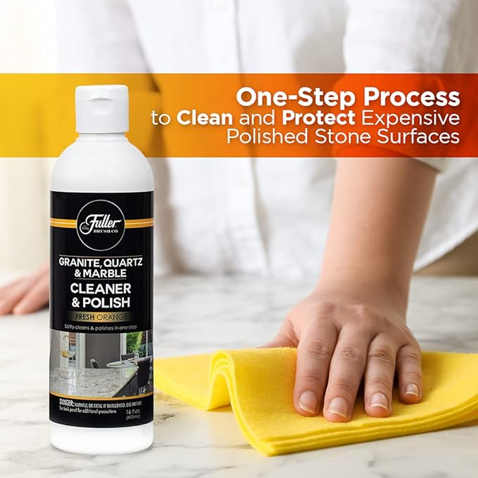 Fuller Brush Countertop Cleaner & Polish - Multi Surface Cleaner - Cleans, Polishes and Protects Granite Quartz Marble Glass Laminates Metal and Other Surfaces Refreshing Orange Scent Removes Odor-DeskLoop Office