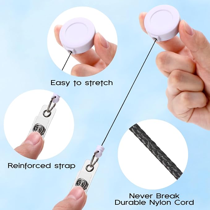 Zonon 50 Pcs Retractable Badge Holder Reels - Image 4