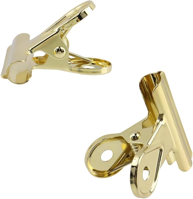 Xiaoyztan Mini Clips, 40mm Wide Gold Bulldog Clips Paper Clip Binder Bull Clip - Image 4