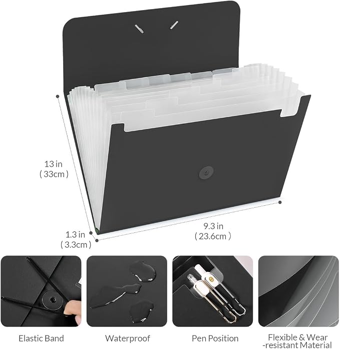SKYDUE Expanding File Folde rwith 13 Pockets, Accordion File Organizer fits - Image 3
