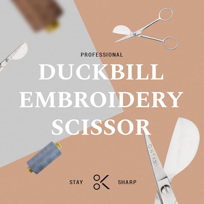 Ontaki Dual Bent Machine Embroidery Scissors - Image 2