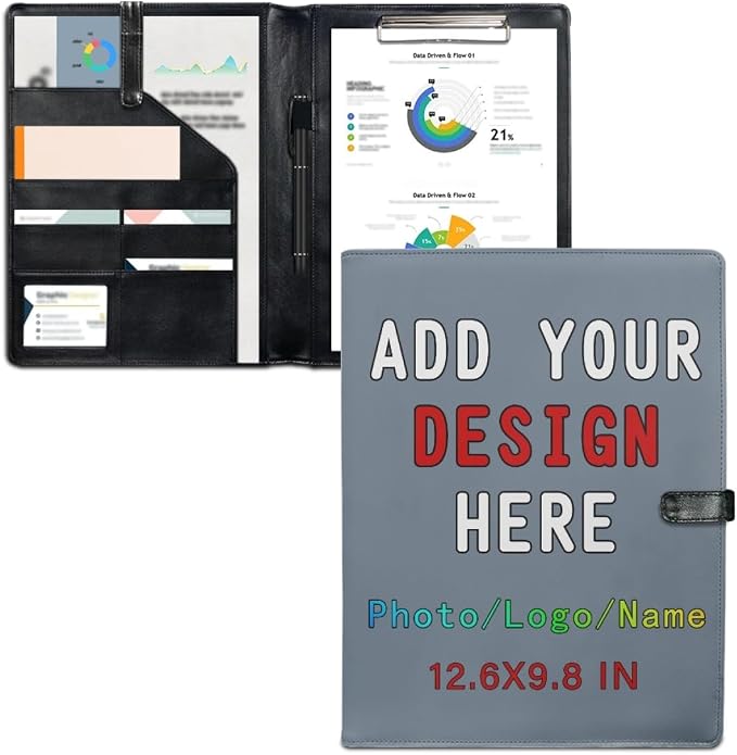 Professional Padfolio with Clipboard, Business Resume Portfolio Folder by LMPTOEI