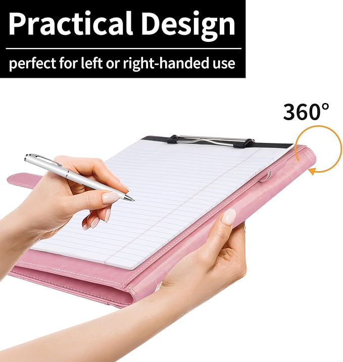 Professional Padfolio with Clipboard, Faux Leather Portfolio Folder Binder - Image 7