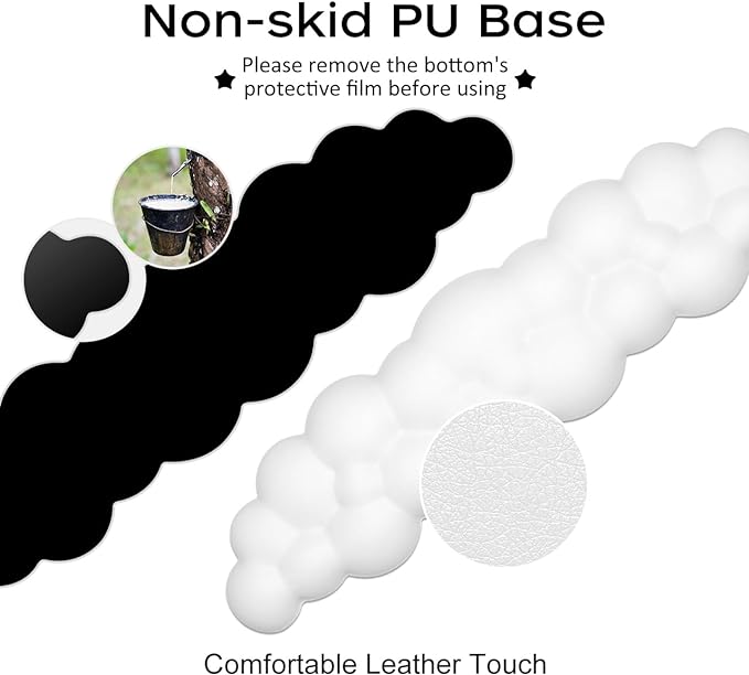 JIKIOU Upgrade Leather Cloud Keyboard Wrist Rest, Cloud Wrist Rest - Image 6